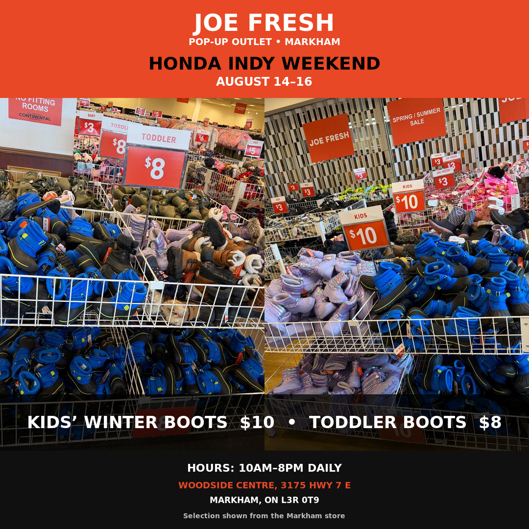 Joe Fresh Markham kids' winter boots for $10 and toddler boots for $8