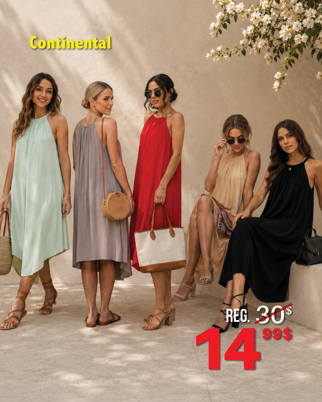 Publication Instagram officielle présentant des robes pour femmes à 14,99 $ chez Continental