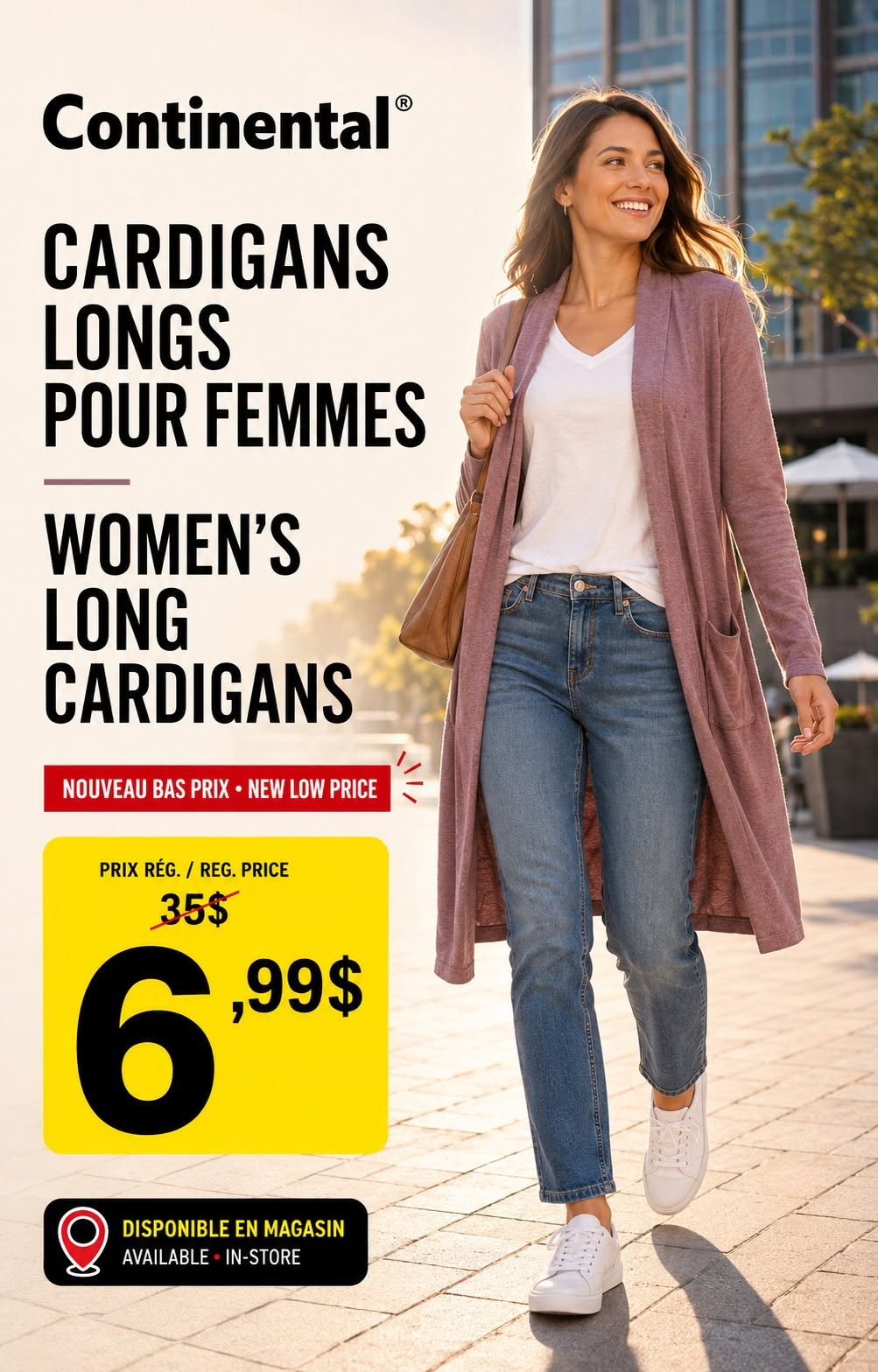 Deuxième modèle de cardigan long pour femmes présenté par Continental